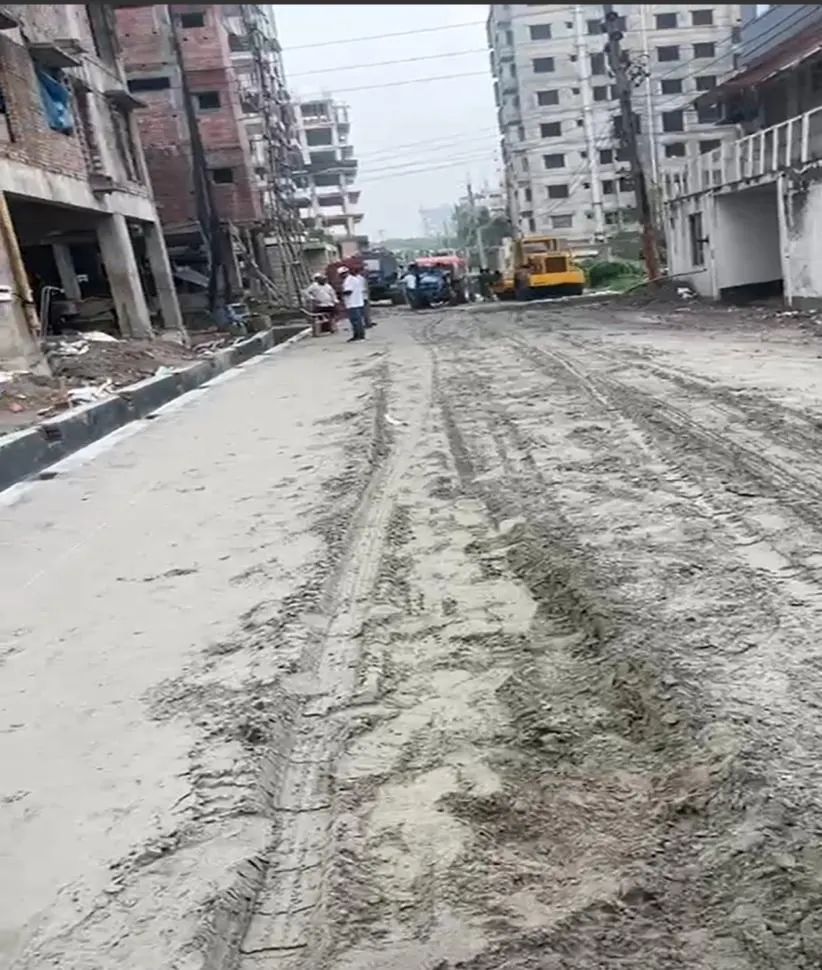 Day 1 — the alignment before work, rutted and waterlogged.