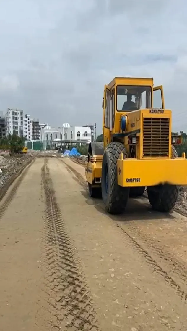 Day 2 — initial compaction of the treated layer.