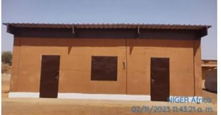 The completed house — six tonnes of cement in total.